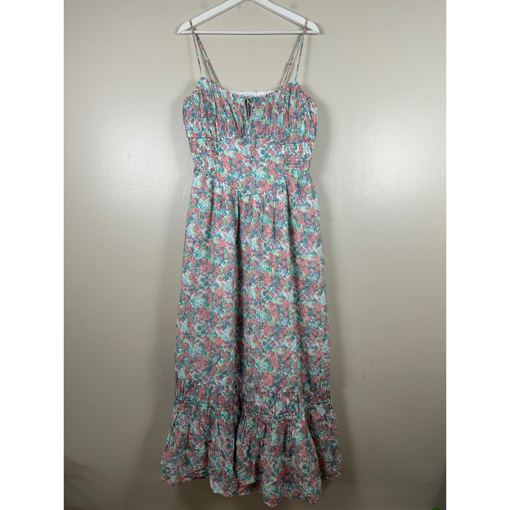 American Eagle Outfitters Floral Maxi Dress in Pink and Teal